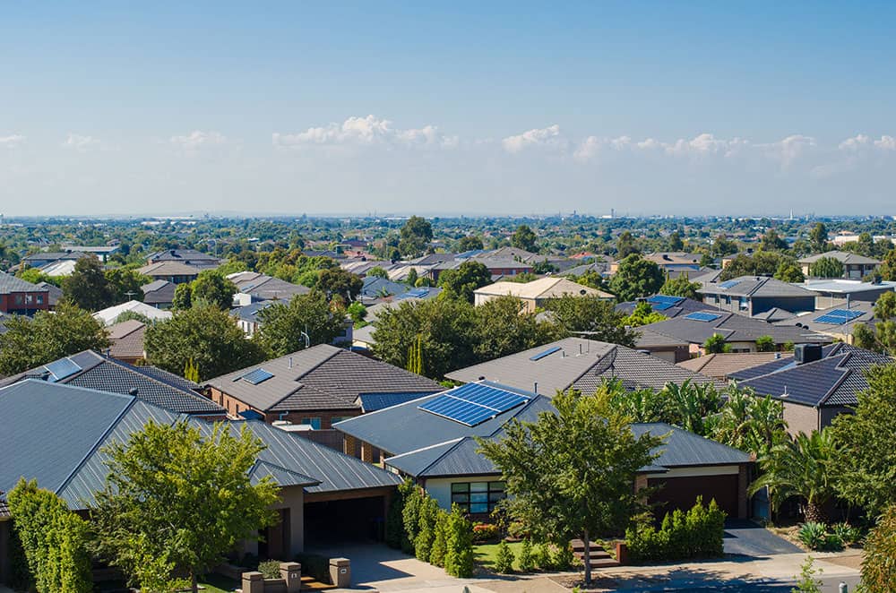 suburb of houses in Australia